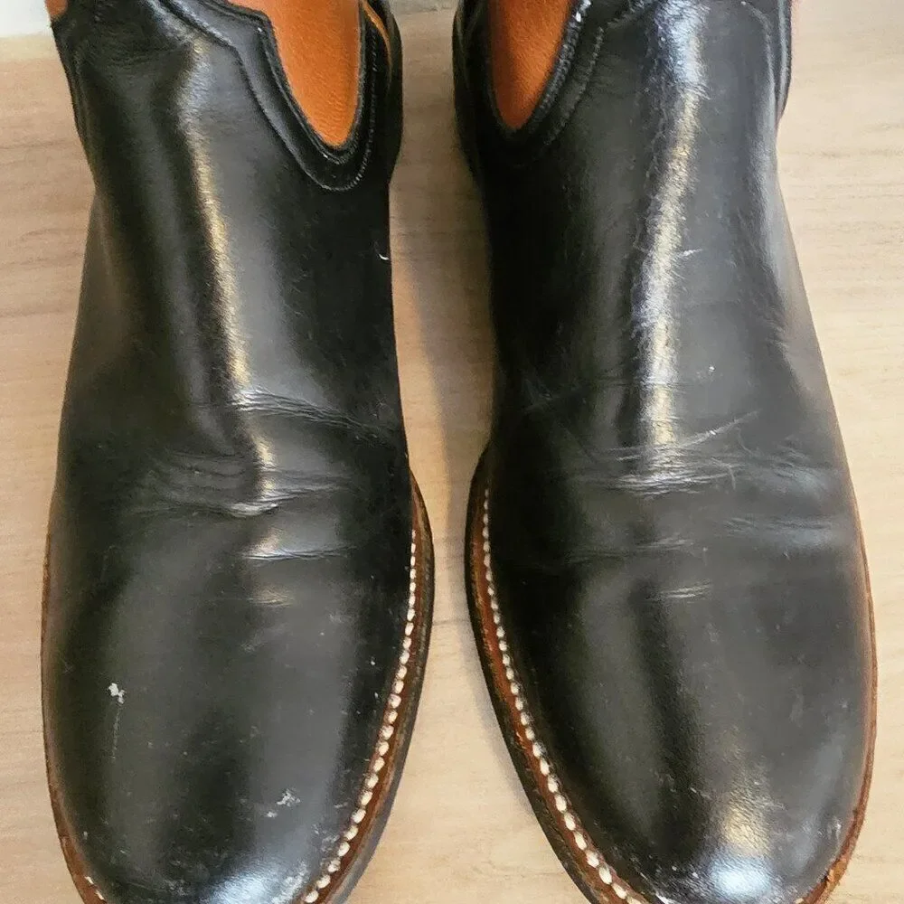 Ariat Men's size 9D Brown and Black Leather Cowboy Work Boots